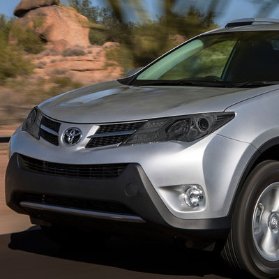 D-Motoring - Headlights - Smoked Lens - Clear Corner - Projector - Plug-n-Play - Pair - 13-15 Toyota Rav4 - 6