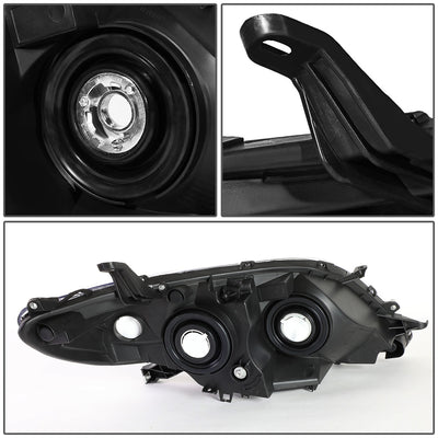 D-Motoring - Headlights - Black Housing - Amber Corner - Plug-n-Play - Pair - 11-17 Toyota Sienna - 4