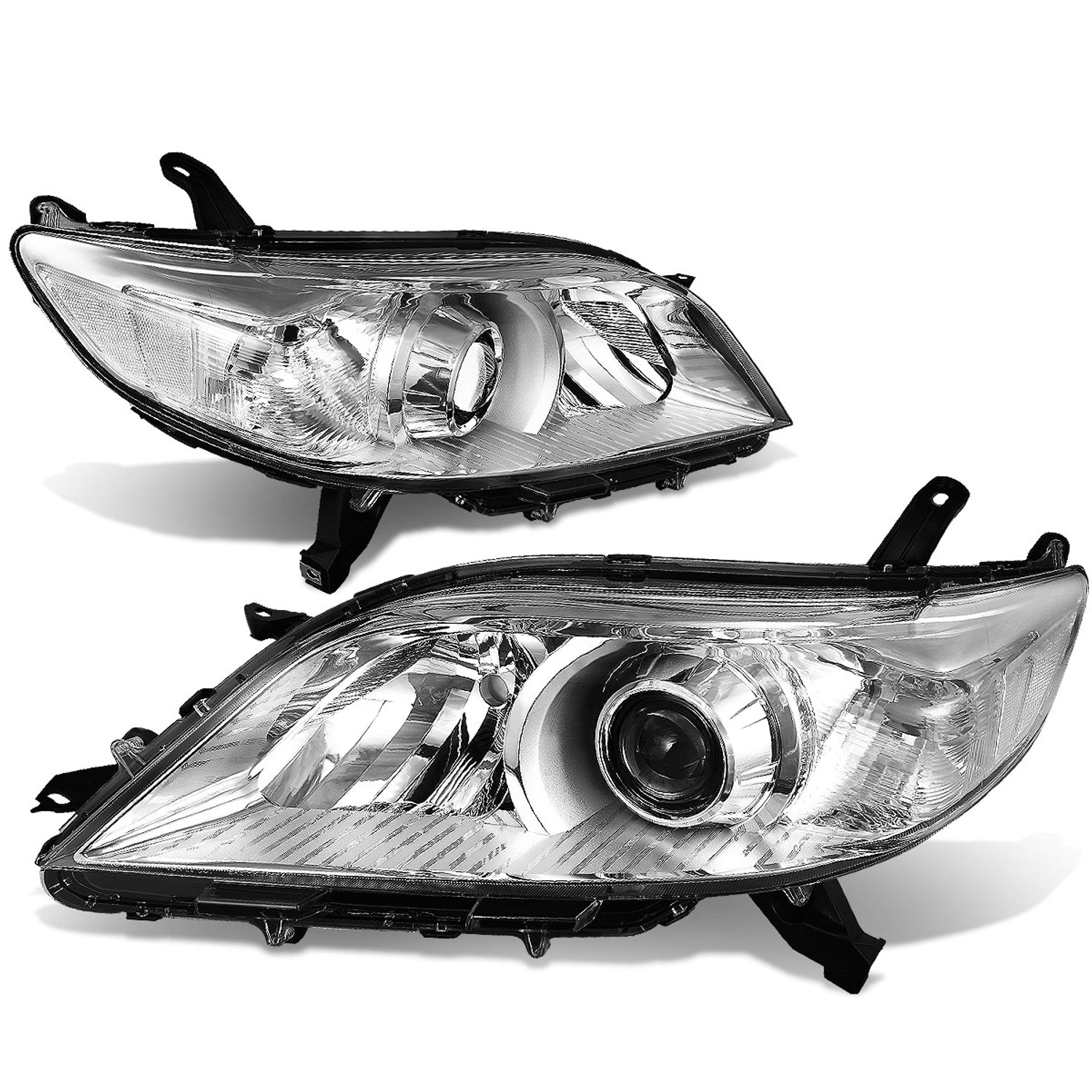 D-Motoring - Headlights - Chrome Housing - Plug-n-Play - Pair - 11-17 Toyota Sienna - 1