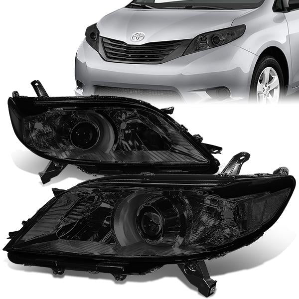 11-17 Toyota Sienna Headlights - Smoked Housing - Plug-n-Play - Pair