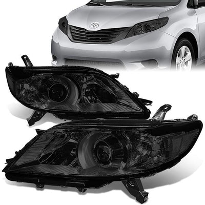 11-17 Toyota Sienna Headlights - Smoked Housing - Plug-n-Play - Pair