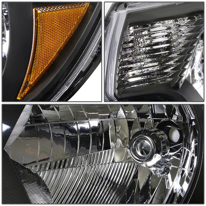 D-Motoring - Headlights - Black Housing - Amber Corner - Plug-n-Play - Pair - 12-15 Toyota Tacoma - 2