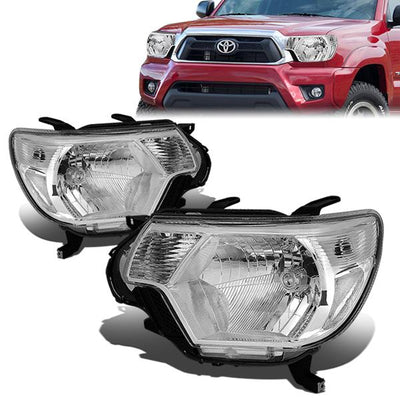 12-15 Toyota Tacoma Headlights - Chrome Housing - Plug-n-Play - Pair