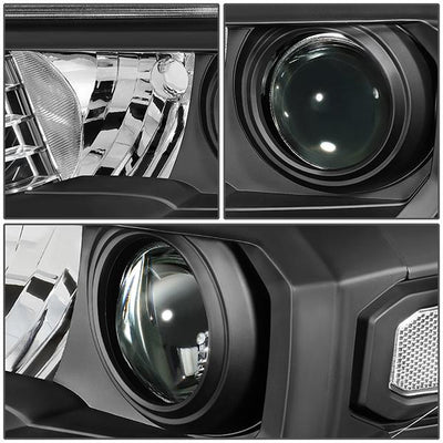 16-18 Toyota Tacoma Headlights - Black Hosuing - Clear Lens - Clear Corner - Projector - Plug-n-Play - Pair - 3