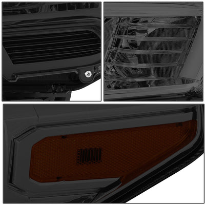 16-18 Toyota Tacoma Headlights - Smoked Hosuing - Smoked Lens - Amber Corner - Projector - Plug-n-Play - Pair - 4