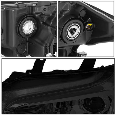16-18 Toyota Tacoma Headlights - Smoked Hosuing - Smoked Lens - Amber Corner - Projector - Plug-n-Play - Pair - 5
