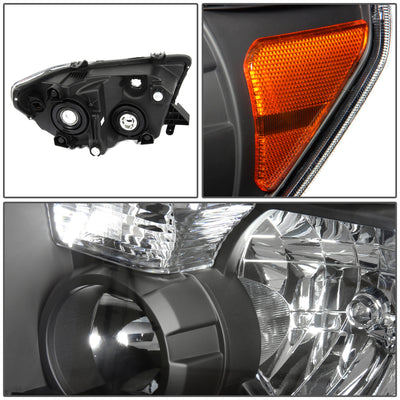 D-Motoring - Headlights - Black Housing - Amber Corner - Plug-n-Play - Pair - Toyota Tundra / Sequoia - 2