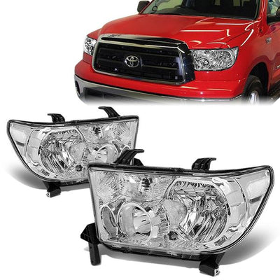 07-16 Toyota Tundra Sequoia Headlights - Chrome Housing - Plug-n-Play - Pair