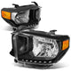 D-Motoring - Headlights - Black Housing - Amber Corner - Plug-n-Play - Pair - 14-17 Toyota Tundra - 1
