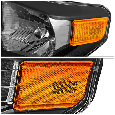 D-Motoring - Headlights - Black Housing - Amber Corner - Plug-n-Play - Pair - 14-17 Toyota Tundra - 3