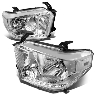 D-Motoring - Headlights - Chrome Housing - Plug-n-Play - Pair - 14-17 Toyota Tundra - 1