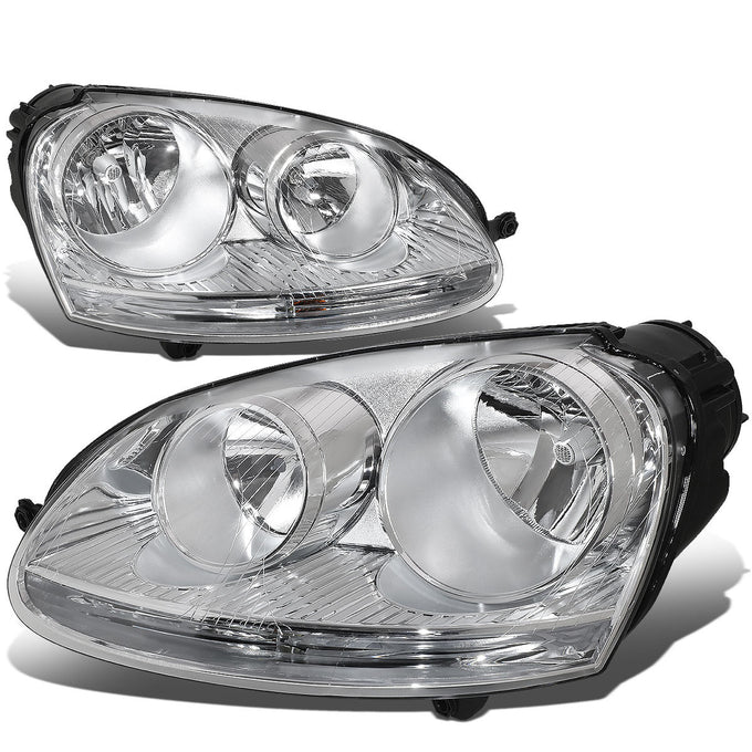 D-Motoring - Headlights - Chrome Housing - Plug-n-Play - Pair - Volkswagen Jetta / Rabbit - 1