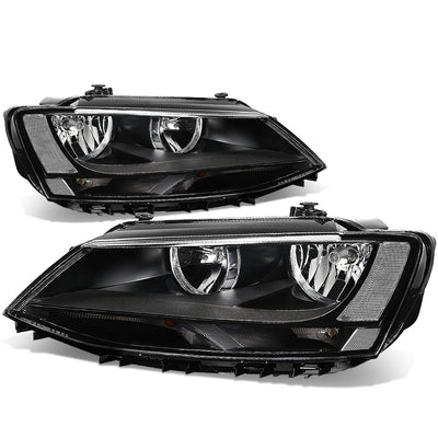 D-Motoring - Headlights - Black Housing - Plug-n-Play - Pair - 11-17 Volkswagen Jetta 4-Door Sedan - 1