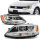 11-17 Volkswagen Jetta Headlights - Chrome Housing - Amber Corner - Plug-n-Play - Pair