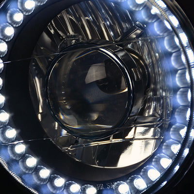 D-Motoring - Headlights - 7X7 - LED - Black Housing - Projector - Plug-n-Play - Pair  - 4