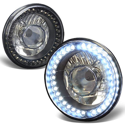 Headlights - 7X7 - LED - Black Housing - Projector - Plug-n-Play - Pair