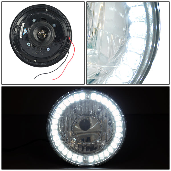 7x7 in. Round LED Halo Ring Projector Headlights - CA Auto Parts