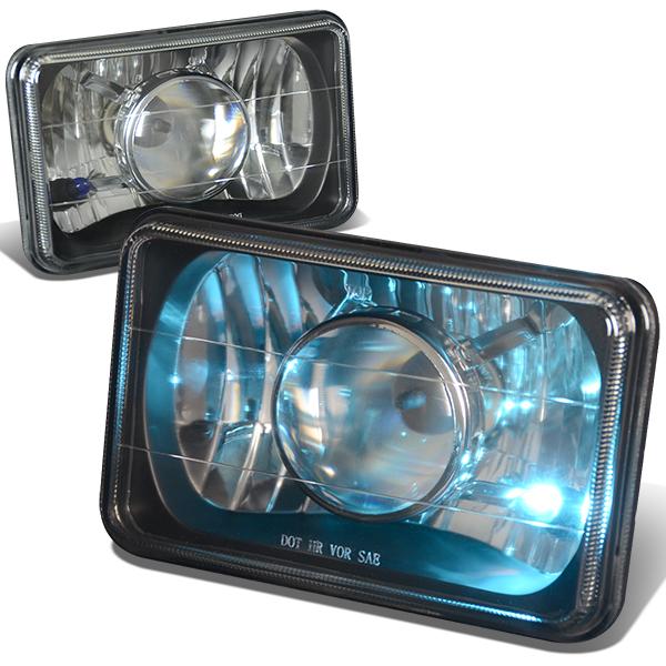 Headlights - 4X6 - Black Housing - Projector - Plug-n-Play - Pair