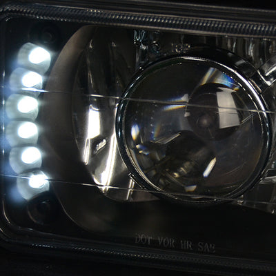 D-Motoring - Headlights - LED - Black Housing - Projector - Plug-n-Play - Pair - Dodge / Ford / Chevy / GMC - 4