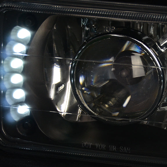 D-Motoring - Headlights - LED - Black Housing - Projector - Plug-n-Play - Pair - Dodge / Ford / Chevy / GMC - 4