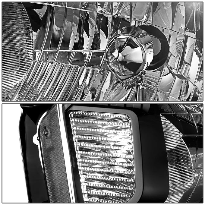 D-Motoring - 14-18 Toyota Tundra Headlights - Black Housing - Clear Lens - Amber Corner - Plug-n-Play - Pair - 3
