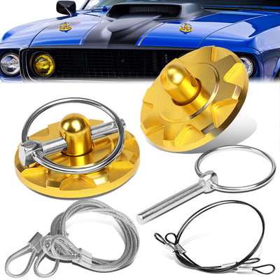 28mm x 60mm Aluminum Cosmetic Hood Pin Cables Kit<br>Universal