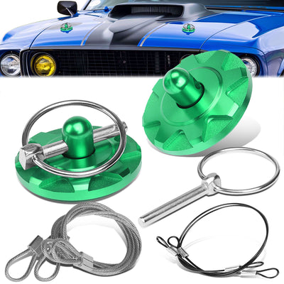 28mm x 60mm Aluminum Cosmetic Hood Pin Cables Kit<br>Universal