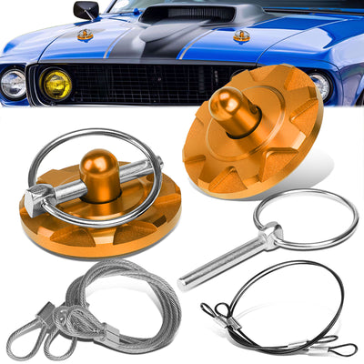 28mm x 60mm Aluminum Cosmetic Hood Pin Cables Kit<br>Universal