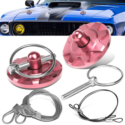 28mm x 60mm Aluminum Cosmetic Hood Pin Cables Kit<br>Universal