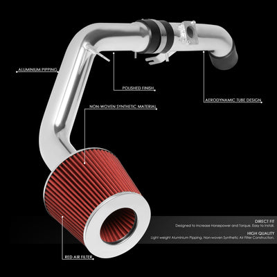 D-Motoring - Short Ram Air Intake System - 2.75 - Cone Stlye - Washable - Aluminum - 06-12 Mitsubishi Eclipse GT V6 - 2