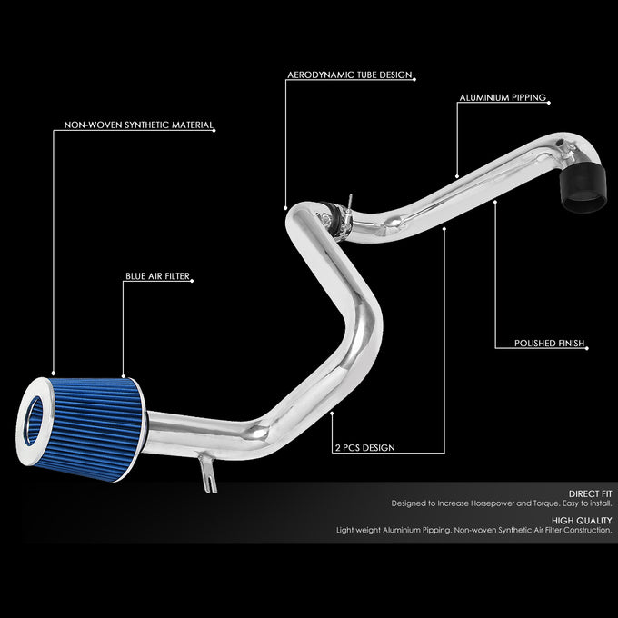 D-Motoring - 01-05 Honda Civic 1.7LShort Ram Air Intake System - Reusable - Aluminum - 2