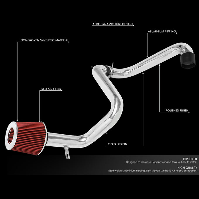 D-Motoring - 01-05 Honda Civic 1.7LShort Ram Air Intake System - Reusable - Aluminum - 2