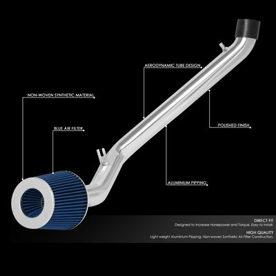 D-Motoring - 92-97 Honda Civic Del SolShort Ram Air Intake System - Reusable - Aluminum - 2