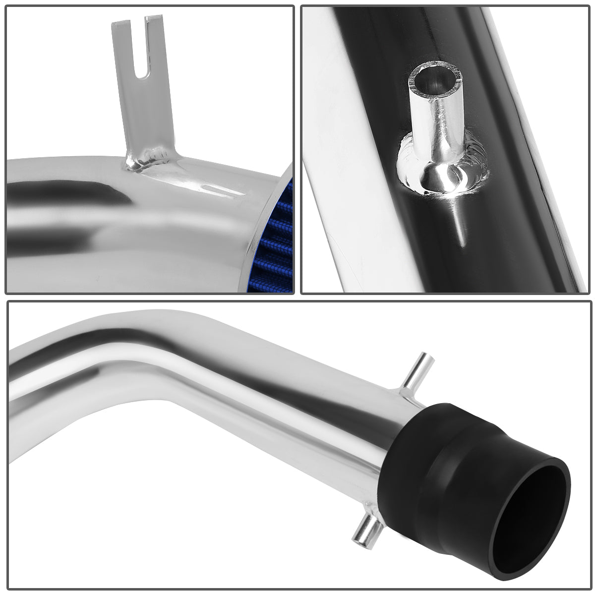 Speed Daddy Cold Air Intake System For 98-02 Honda Accord V6 - Metallic Piping With Blue Cone Filter