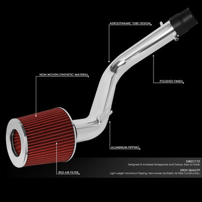 D-Motoring - Short Ram Air Intake System - 2.75 - Cone Stlye - Washable - Aluminum - 98-02 Honda Accord V6 - 2