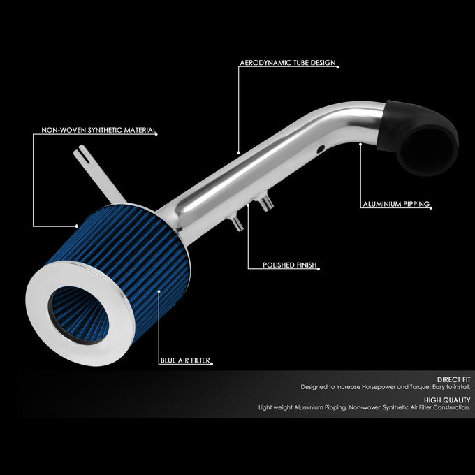 D-Motoring - Short Ram Air Intake System - 3 - Cone Stlye - Washable - Aluminum - 02-05 Honda Civic Si - 2