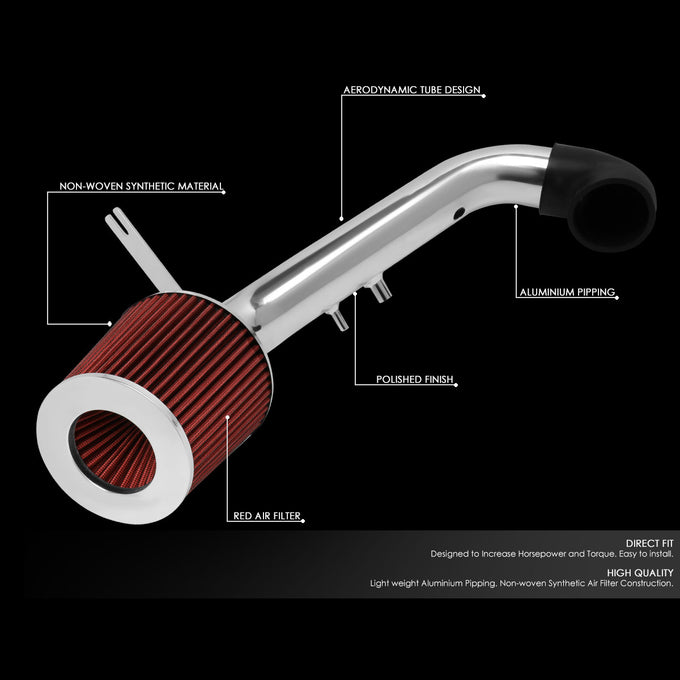D-Motoring - Short Ram Air Intake System - 3 - Cone Stlye - Washable - Aluminum - 02-05 Honda Civic Si - 2