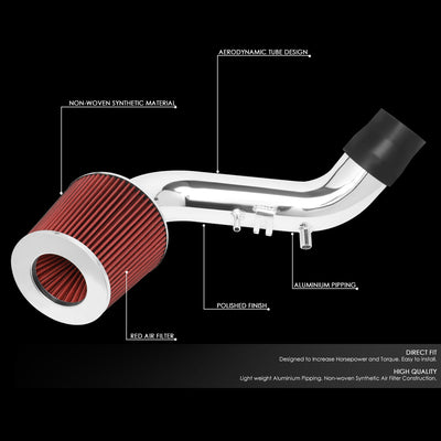 D-Motoring - Short Ram Air Intake System - 3 - Cone Stlye - Washable - Aluminum - 02-05 Honda Civic Si - 2