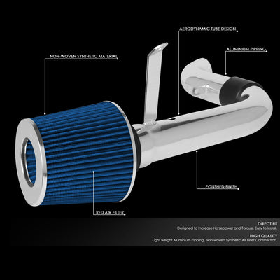 D-Motoring - Short Ram Air Intake System - 2.5 - Cone Stlye - Washable - Aluminum - Chevy S10 2.2L / GMC Sonoma 2.2L - 2