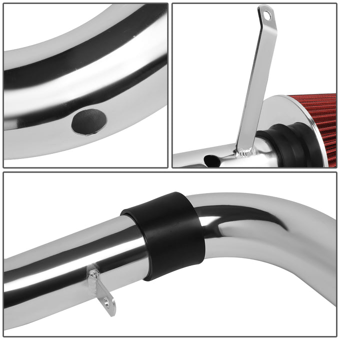 D-Motoring - Short Ram Air Intake System - 2.5 - W/ Cotton Gauze Type Filter - Cone Stlye - Washable - Aluminum - Chevy S10 2.2L / GMC Sonoma 2.2L - 4