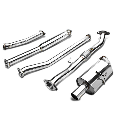J2 - Cat Back Exhaust System - W/ 3 Muffler Tip - Stainless Steel - 02-06 Nissan Altima L4 QR25 J2 - 1