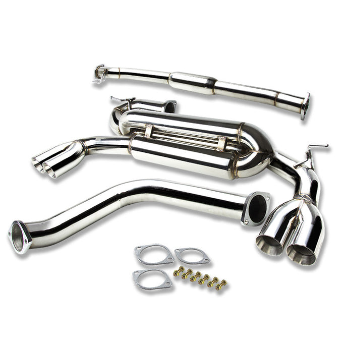 J2 - Cat Back Exhaust System - W/ 2.75 Rolled Muffler Tip - Stainless Steel - 09-13 2.0T R-Spec / Premium Coupe J2 - 1