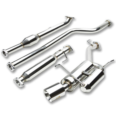 J2 - Cat Back Exhaust System - W/ 4.5 Rolled Muffler Tip - Stainless Steel - 08-12 Honda Accord J2 - 1