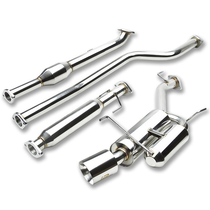 J2 - Cat Back Exhaust System - W/ 4.5 Rolled Muffler Tip - Stainless Steel - 08-12 Honda Accord J2 - 1