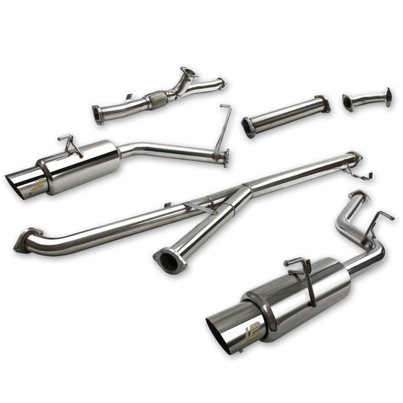 J2 - Cat Back Exhaust System - W/ 4 Dual Muffler Tips - Stainless Steel - 91-99 Mit 3000Gt GTO J2 - 1
