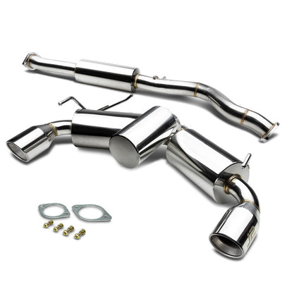 J2 - Cat Back Exhaust System - W/ 4 Dual Rolled Muffler Tips - Stainless Steel - 09-18 Nissan 370z J2 - 1