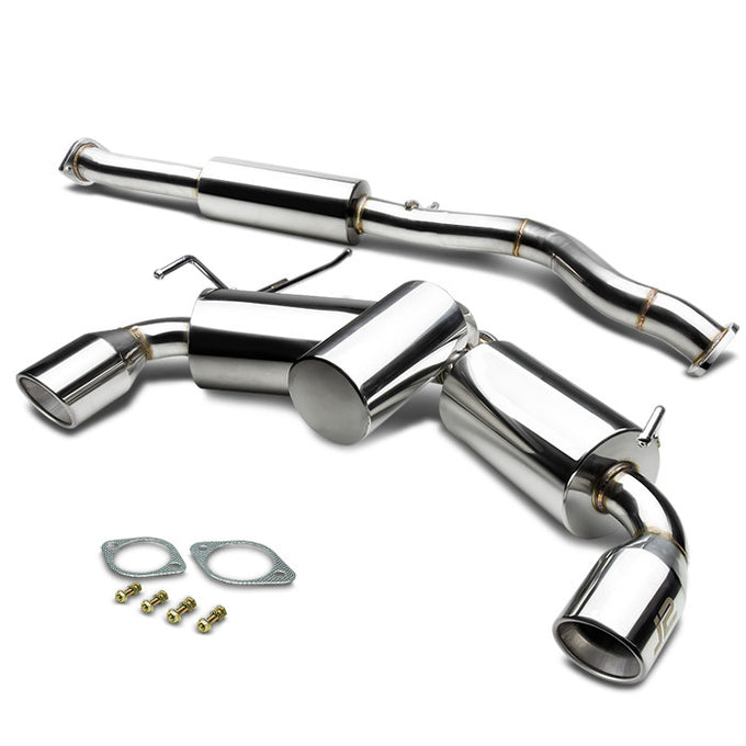 J2 - Cat Back Exhaust System - W/ 4 Dual Rolled Muffler Tips - Stainless Steel - 09-18 Nissan 370z J2 - 1