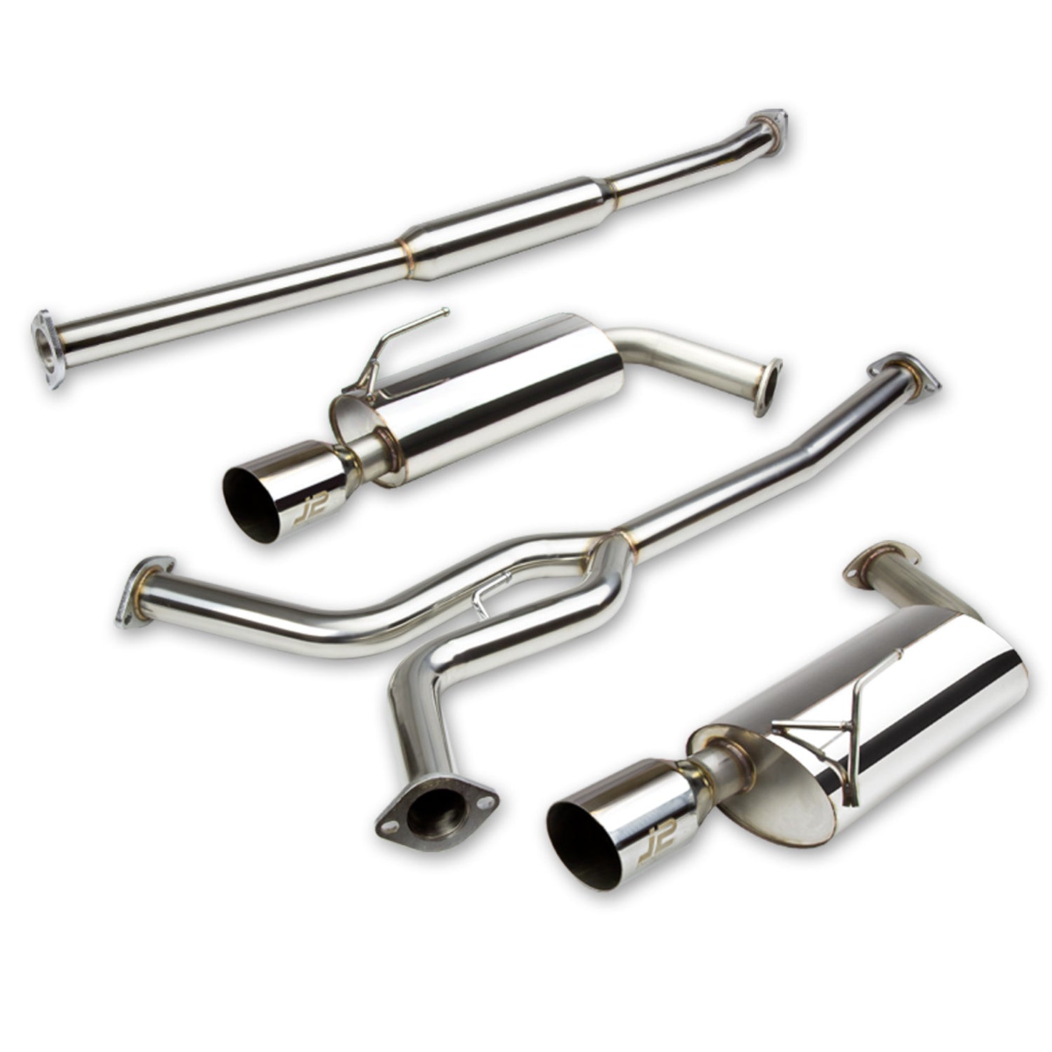 J2 - Cat Back Exhaust System - W/ 4 Dual Muffler Tips - Stainless Steel - 04-08 Maxima V6 A34 VQ35 J2 - 1