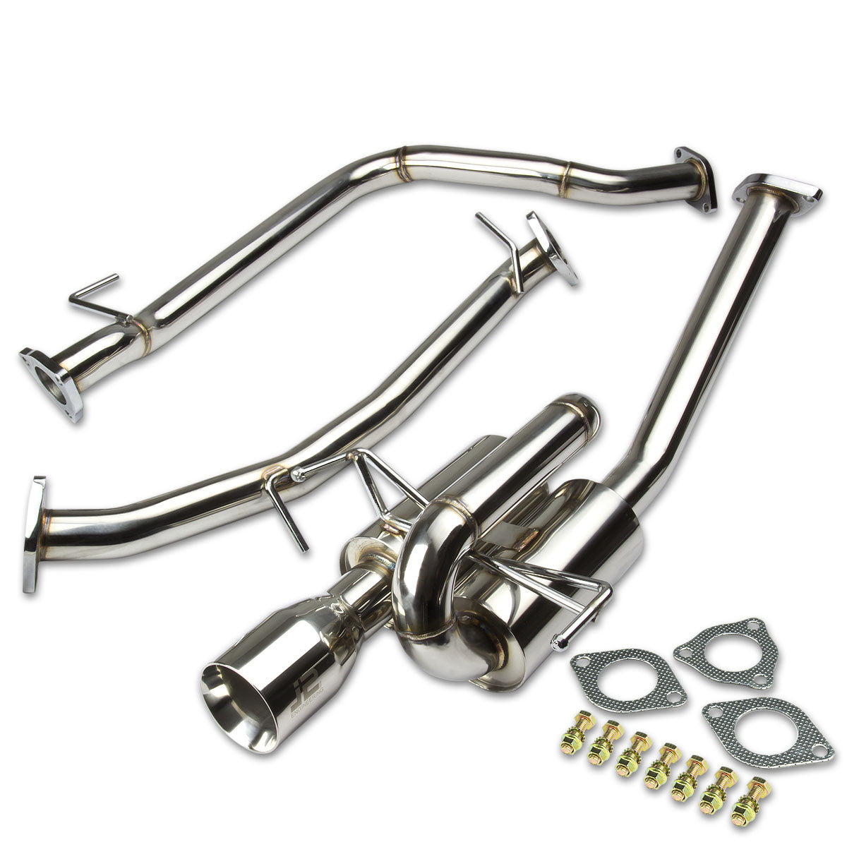 J2 - Cat Back Exhaust System - W/ 3.5 Rolled Muffler Tip - Stainless Steel - 11-13 Honda CR-Z ZF1 J2 - 1