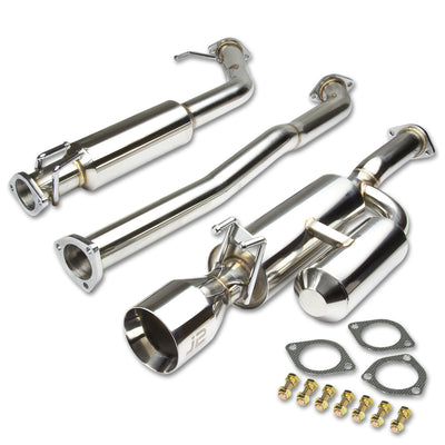 J2 - Cat Back Exhaust System - W/ 4.5 Rolled Muffler Tip - Stainless Steel - Civic SI FA5 J2 - 1